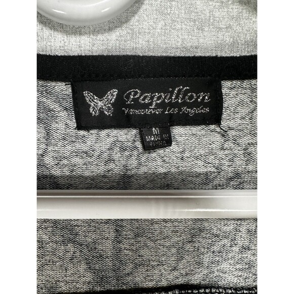 PAPILLON Black Knit Tunic Top Women’s Size Medium Asymmetrical Hem - Picture 2 of 6
